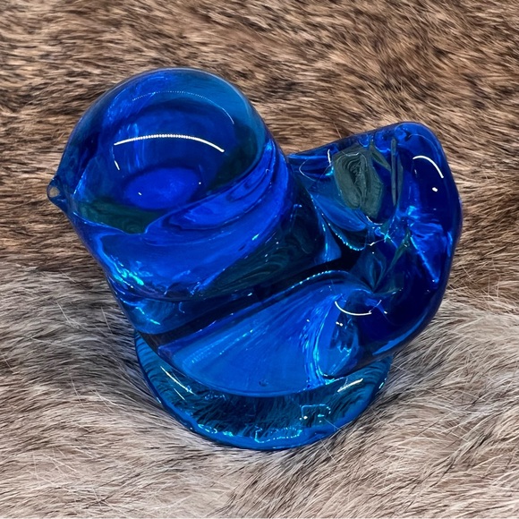 Vintage Bluebird of Happiness Glass Blue Art Bird Signed 2001 Leoward Set of 3 - Picture 5 of 12